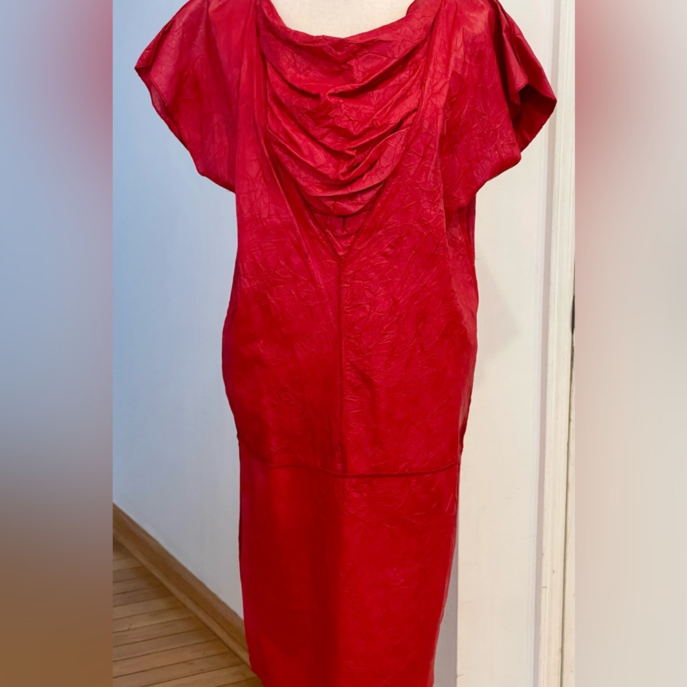 Red leather “IN TRANSIT, NY” dress!!!